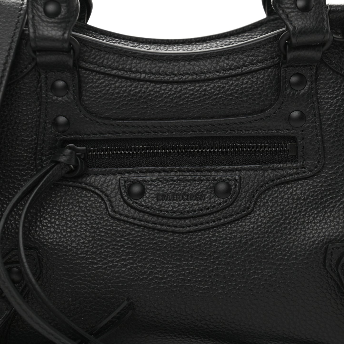 Grained Calfskin Neo Classic Black Hardware Mini City Black