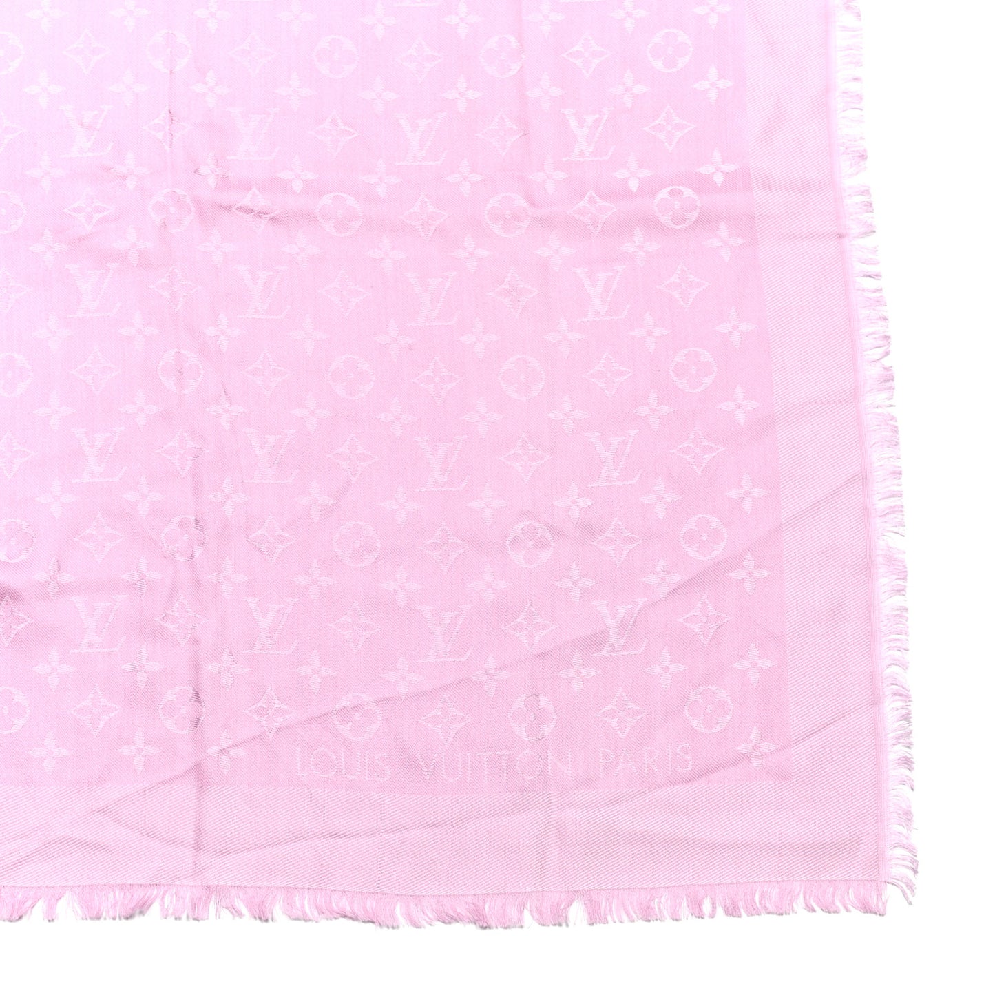 Silk Wool Monogram Shawl Lilas
