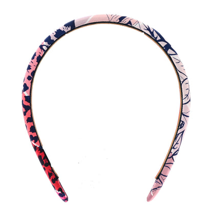 Hermes Silk Twill Jungle Love Rainbow Elsa Headband Rose 1 of 7