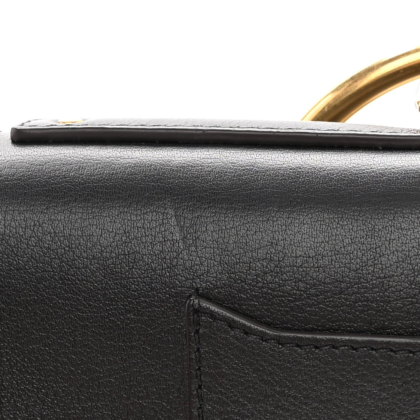 Calfskin Small Nile Bracelet Minaudiere Bag Black