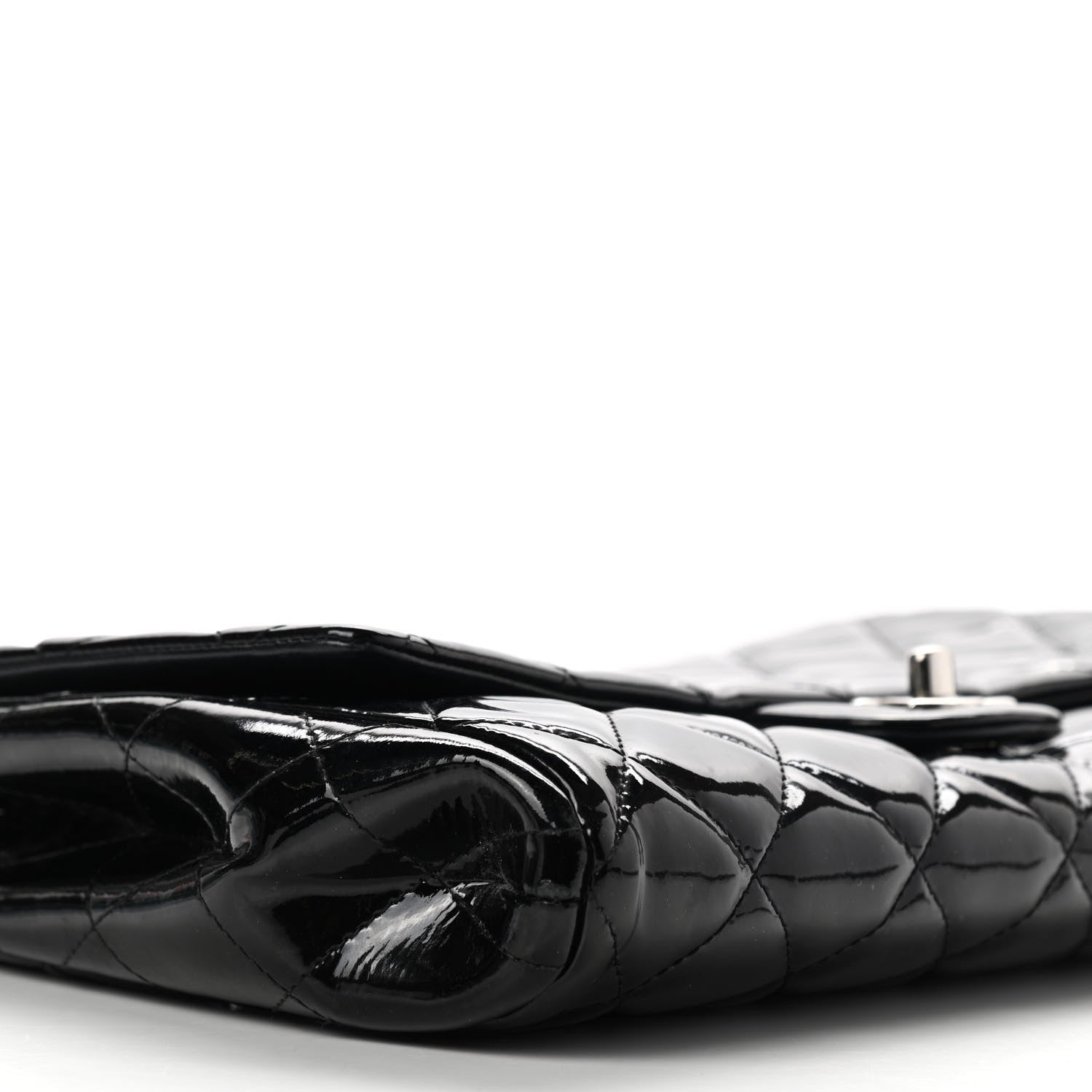 Chanel Patent Quilted Clutch with Chain Flap Black 8 of 9