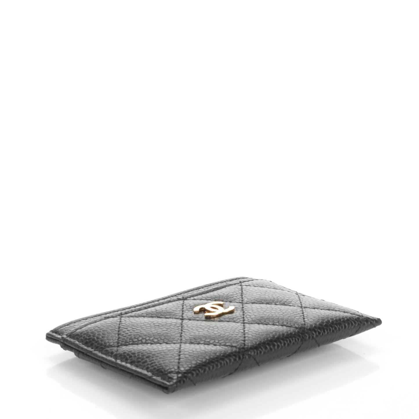 Caviar Quilted Card Holder Black