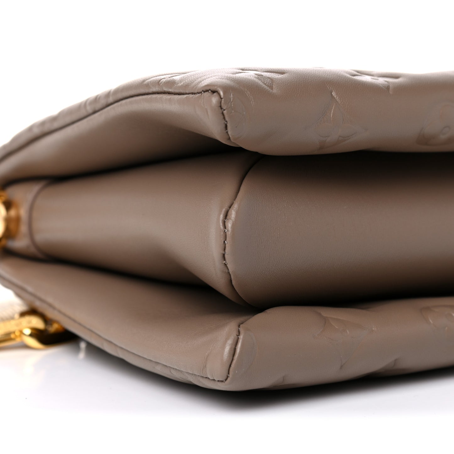 Lambskin Embossed Monogram Coussin PM Taupe