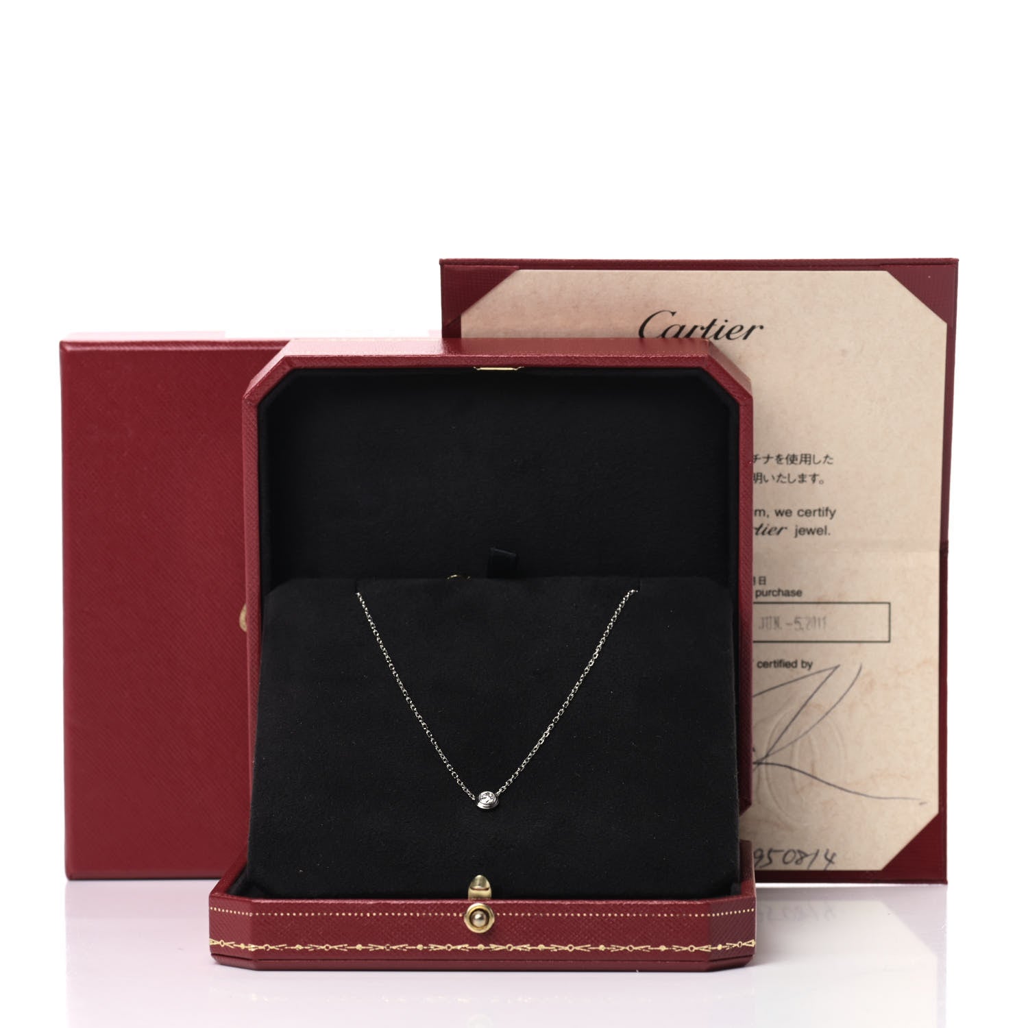Cartier 18K White Gold Diamond LM D'Amour Pendant Necklace 6 of 6
