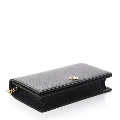 Gucci Calfskin Mini GG Marmont Chain Wallet Black 4 of 10