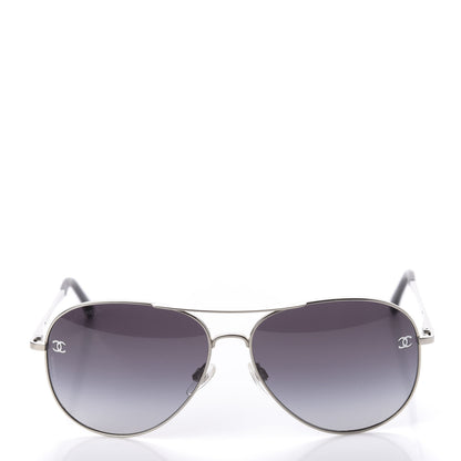 Chanel Metal Aviator CC Sunglasses 4189 T-Q Silver 2 of 8