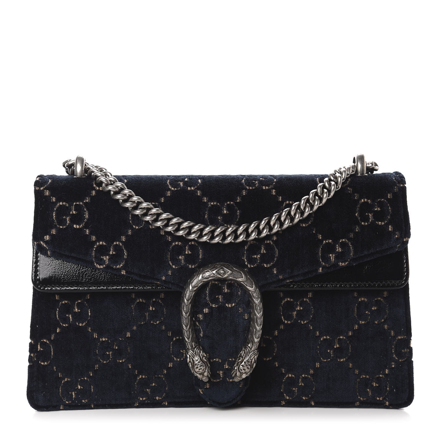 Gucci Velvet Skipper GG Monogram Small Dionysus Shoulder Bag Blue Beige Black 1 of 11