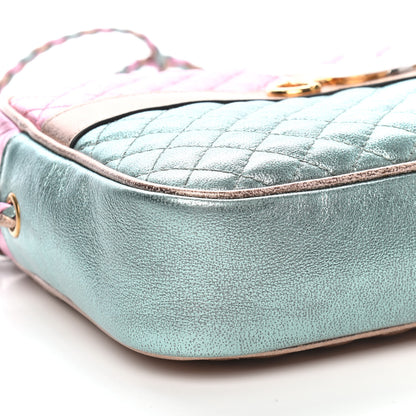 Gucci Laminated Nappa Trapuntata Small Zumi Shoulder Bag Rosa Lago Rame 8 of 9