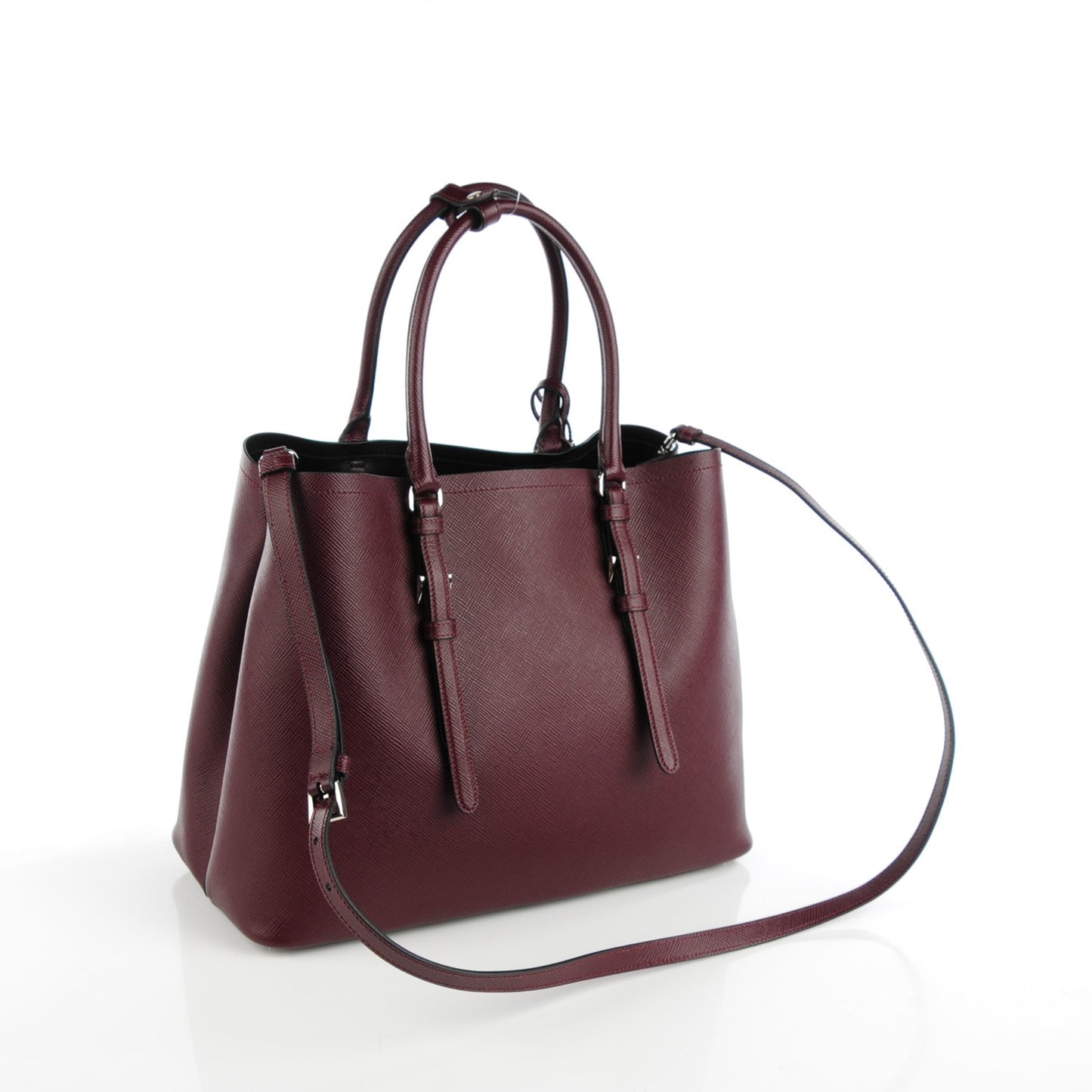 Saffiano Cuir Medium Double Handle Tote Granato