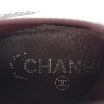Chanel Crackled Calfskin Velvet Pearl Combat Short Boots 38 Black 8 of 10