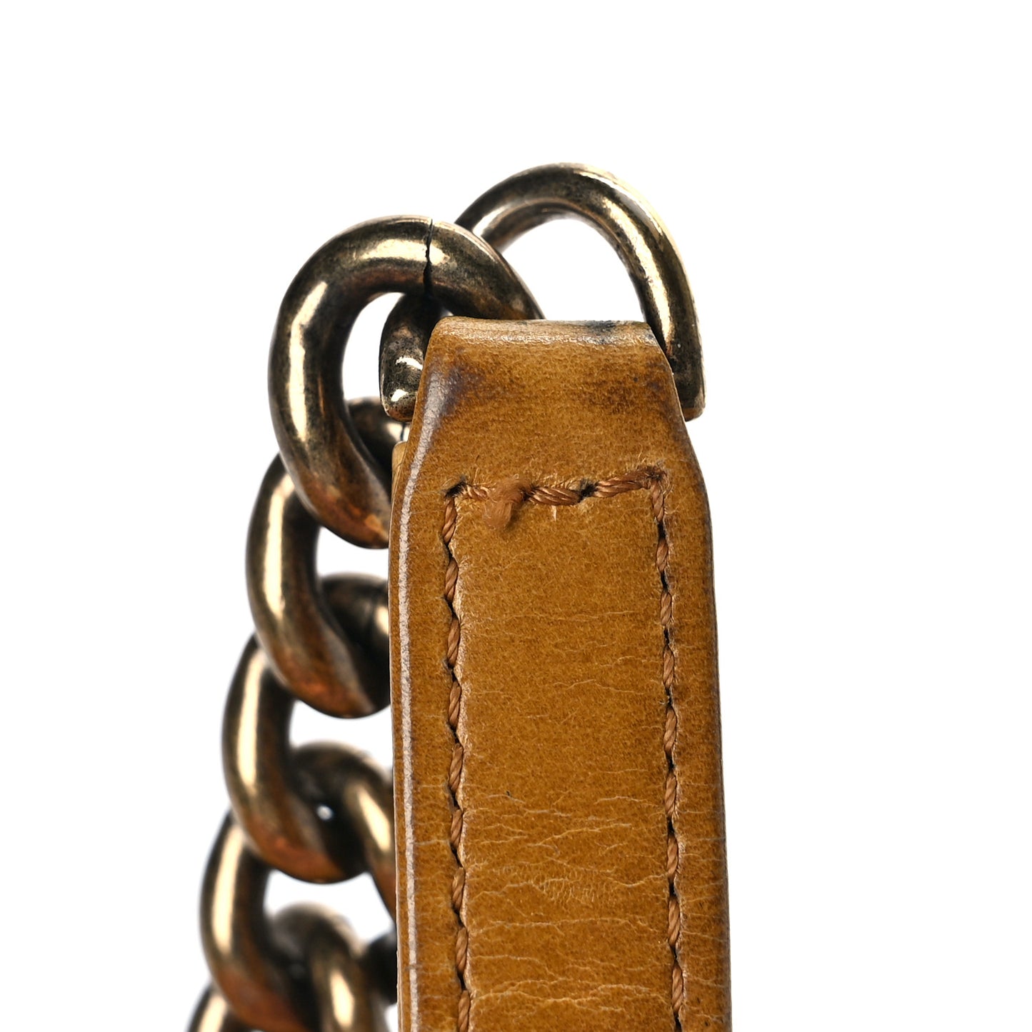 Glazed Calfskin Castle Rock Medium Flap Yellow