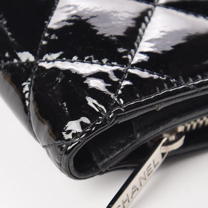 Chanel Patent Quilted Brilliant Zipped Pocket Wallet Black 6 of 10