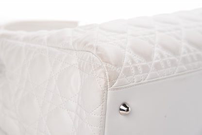 Christian Dior Lambskin Cannage Large Dior Soft Shopping Tote White 19 of 26