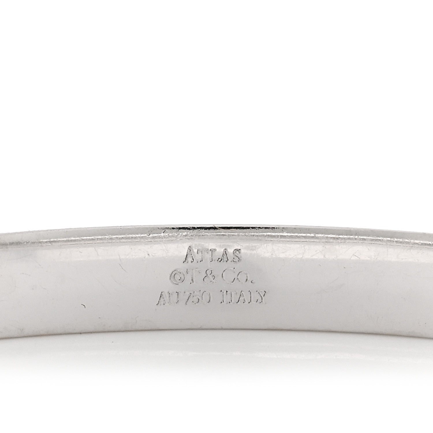 Tiffany 18K White Gold Diamond Atlas Closed Hinged Bangle Bracelet 3 of 3