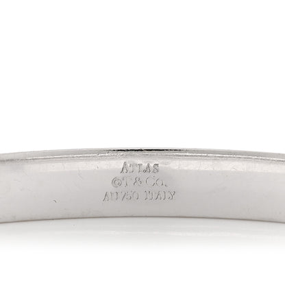 Tiffany 18K White Gold Diamond Atlas Closed Hinged Bangle Bracelet 3 of 3