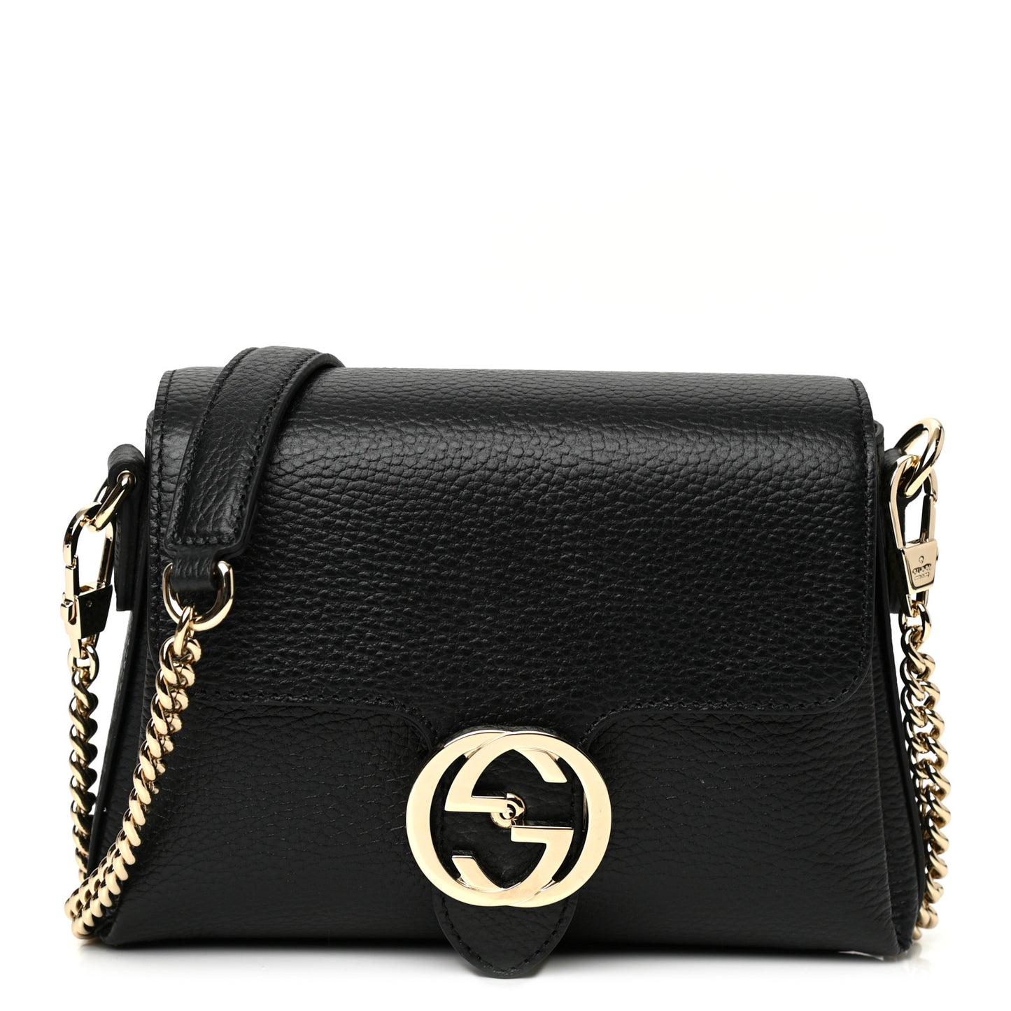 Dollar Calfskin Interlocking G Crossbody Bag Black
