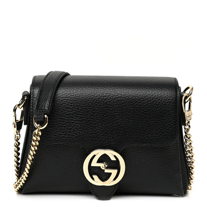 Gucci Dollar Calfskin Interlocking G Crossbody Bag Black 1 of 10