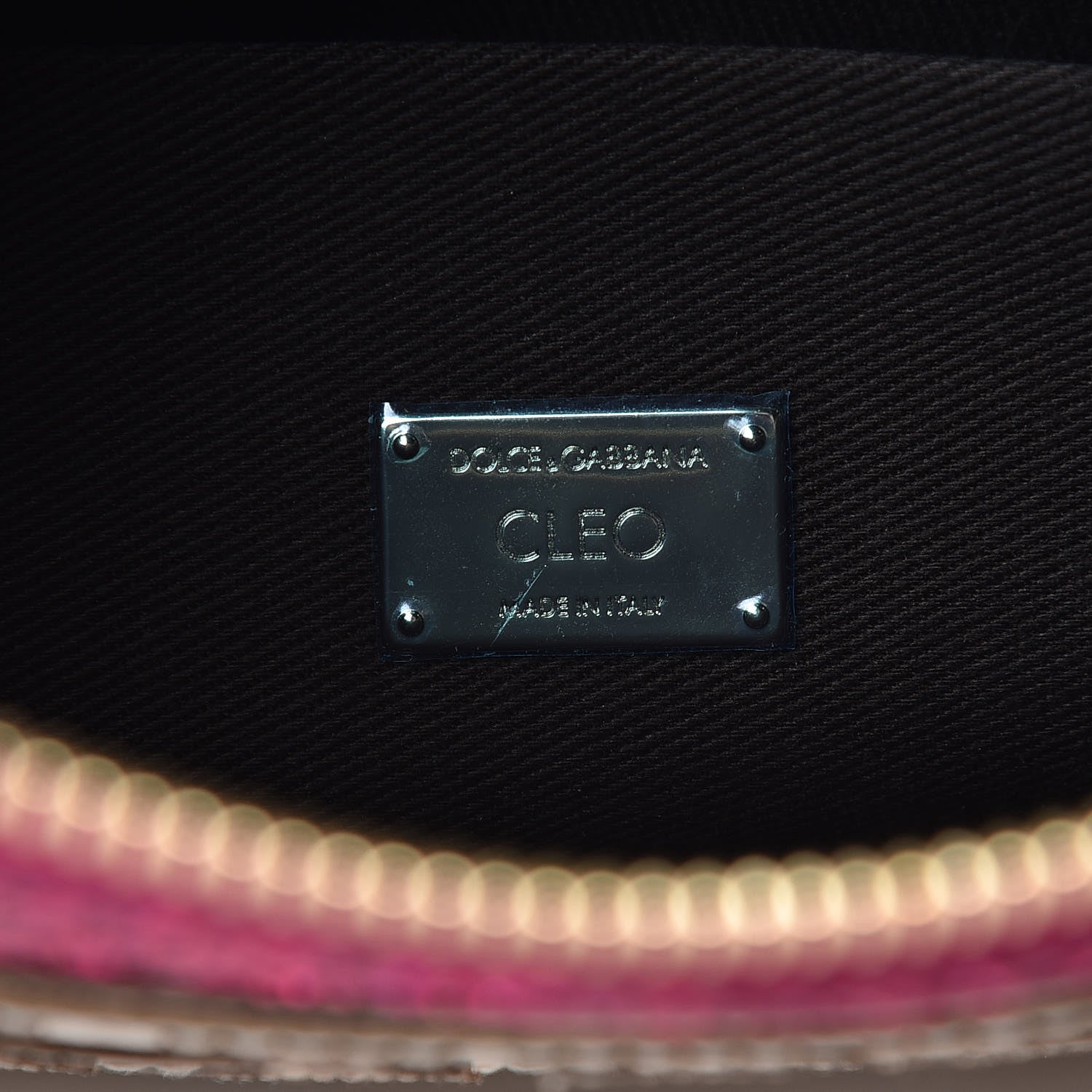 Dolce & Gabbana Glitter Metallic Dauphine Fashion Devotion Clutch Pink 6 of 6