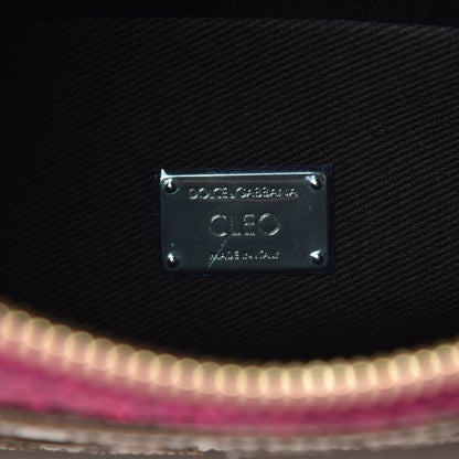 Dolce & Gabbana Glitter Metallic Dauphine Fashion Devotion Clutch Pink 6 of 6