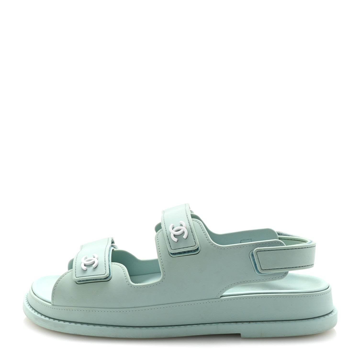 Chanel Rubber CC Dad Sandals 39 Light Blue 1 of 9