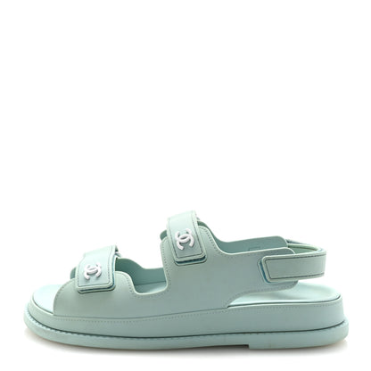 Chanel Rubber CC Dad Sandals 39 Light Blue 1 of 9