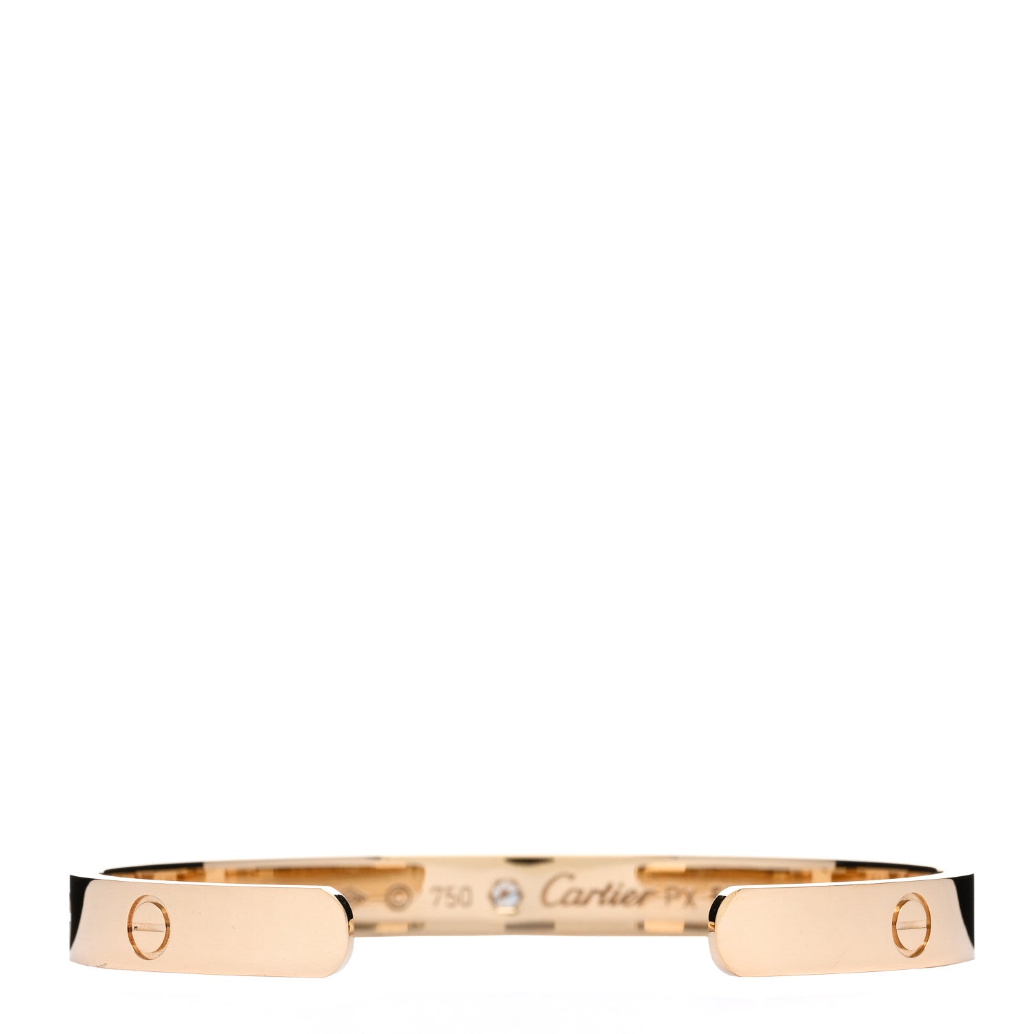 Cartier 18K Yellow Gold 1 Diamond LOVE Cuff Bracelet 18 2 of 3