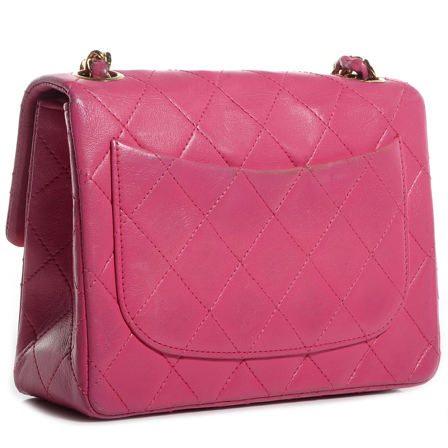 Lambskin Quilted Mini Square Flap Pink