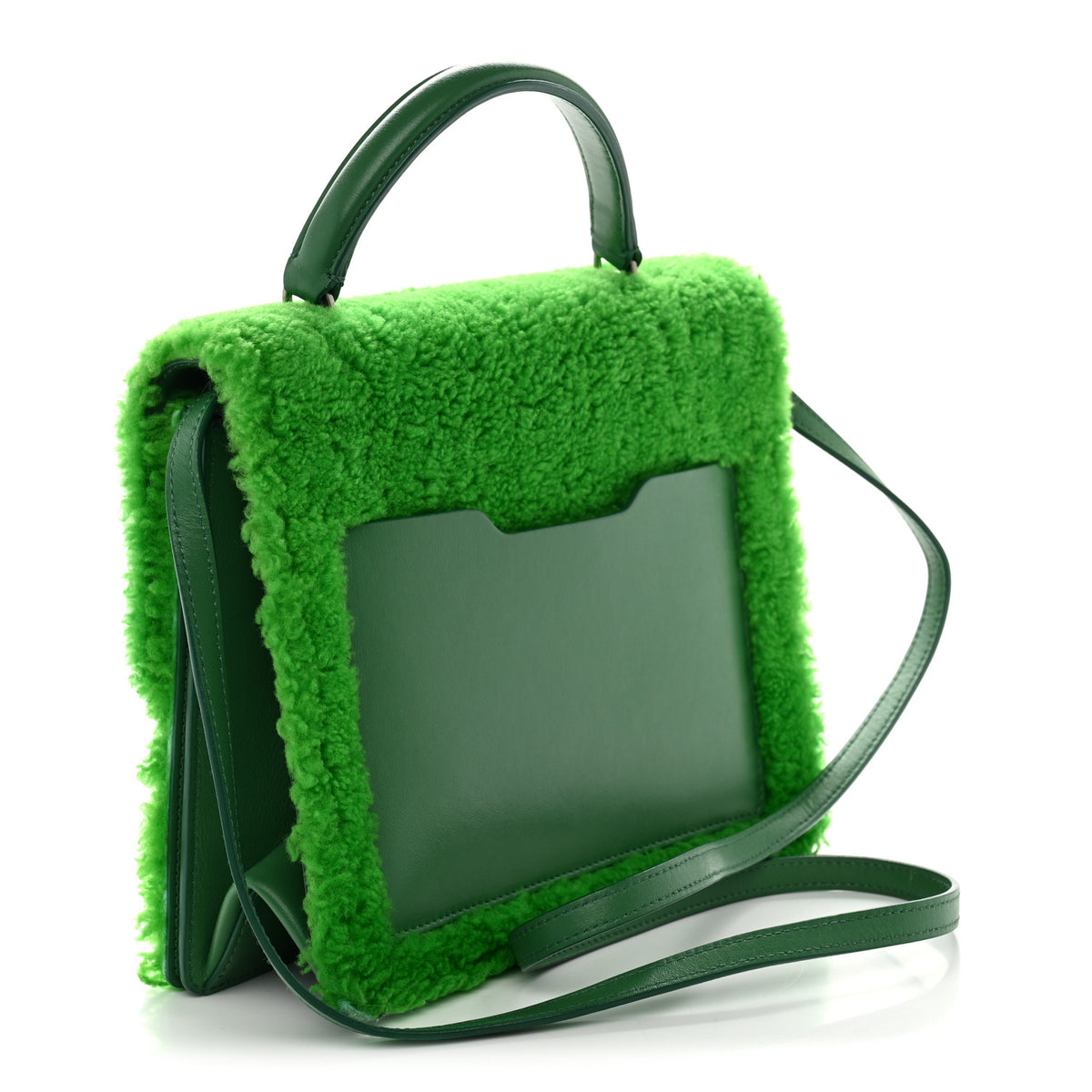 Off-White Shearling Calfskin Jitney 2.8 Bag Green 3 of 14