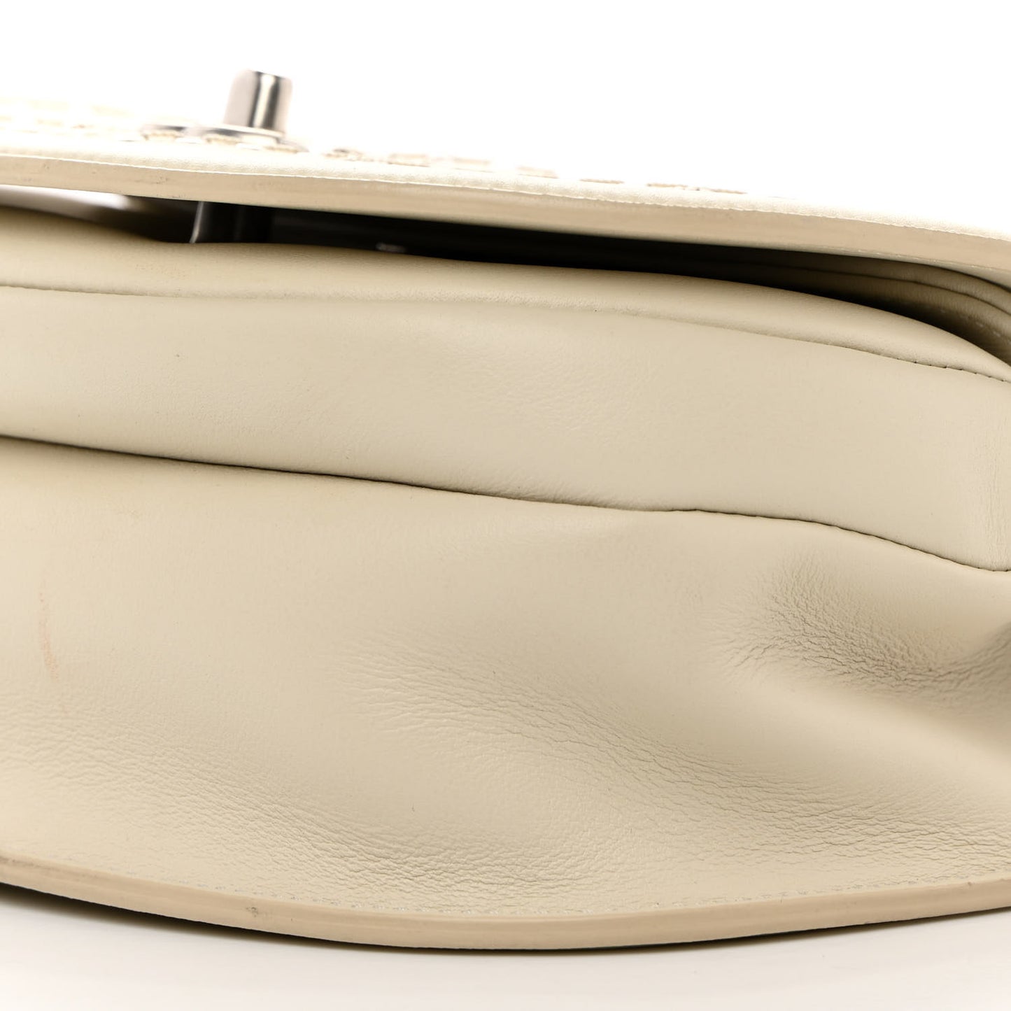 Calfskin Coco Eyelets Small Flap Bag Ivory