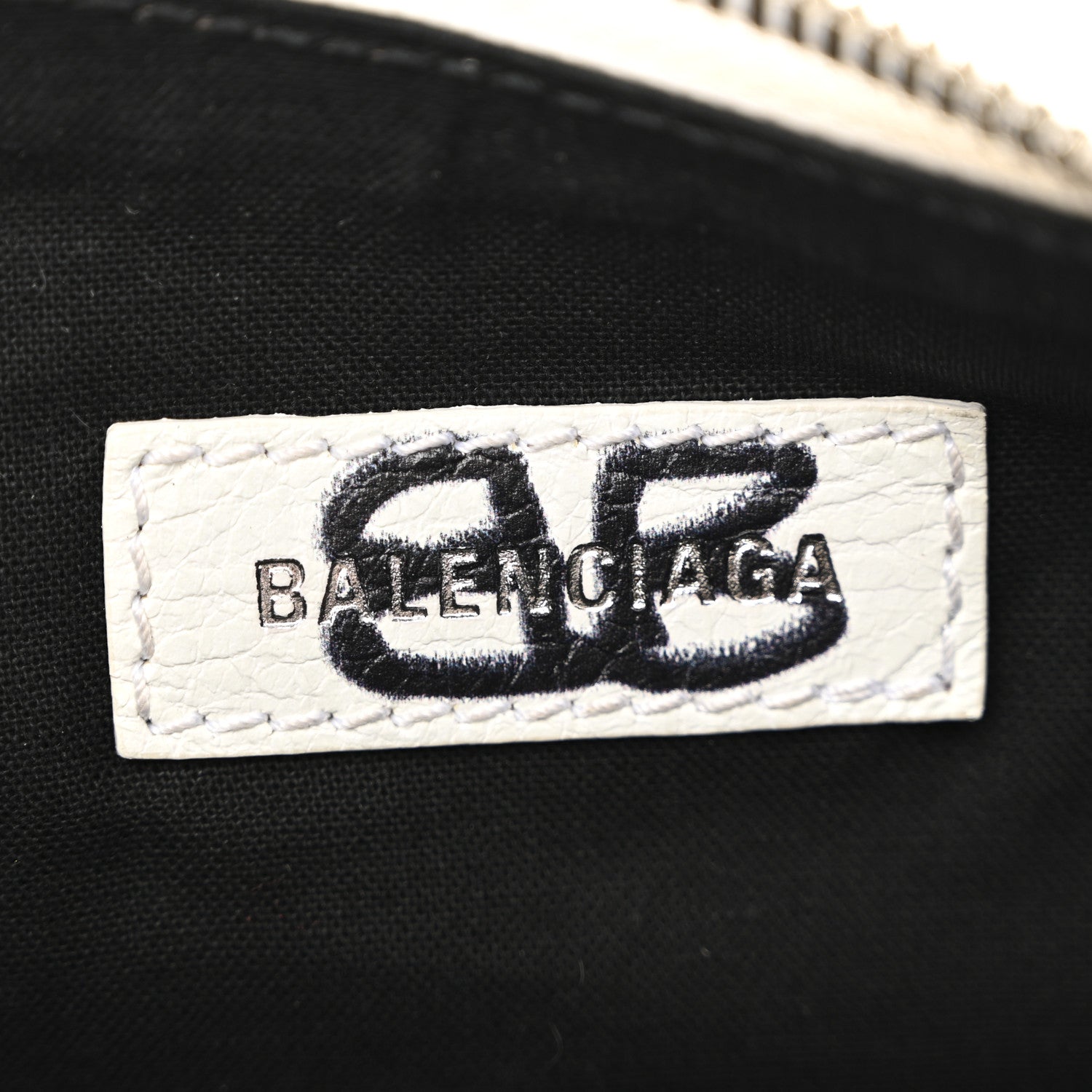 Balenciaga Agneau Arena Graffiti Le Cagole Shoulder Bag XS White
