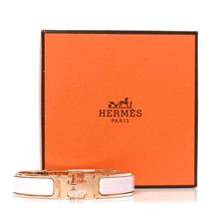 Hermes Enamel Narrow Clic Clac H Bracelet GM Rose Dragee 5 of 5