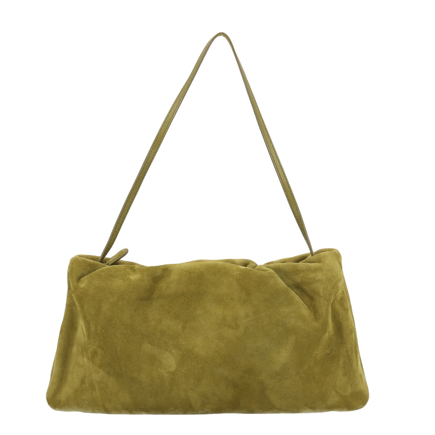 Suede Calfskin XL Bourse Clutch Golden Olive