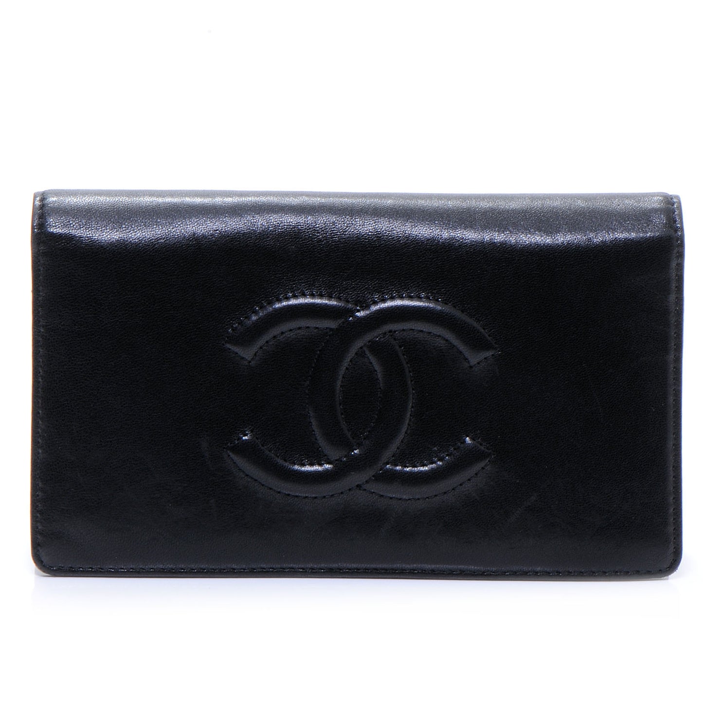 Lambskin CC Yen Wallet Black