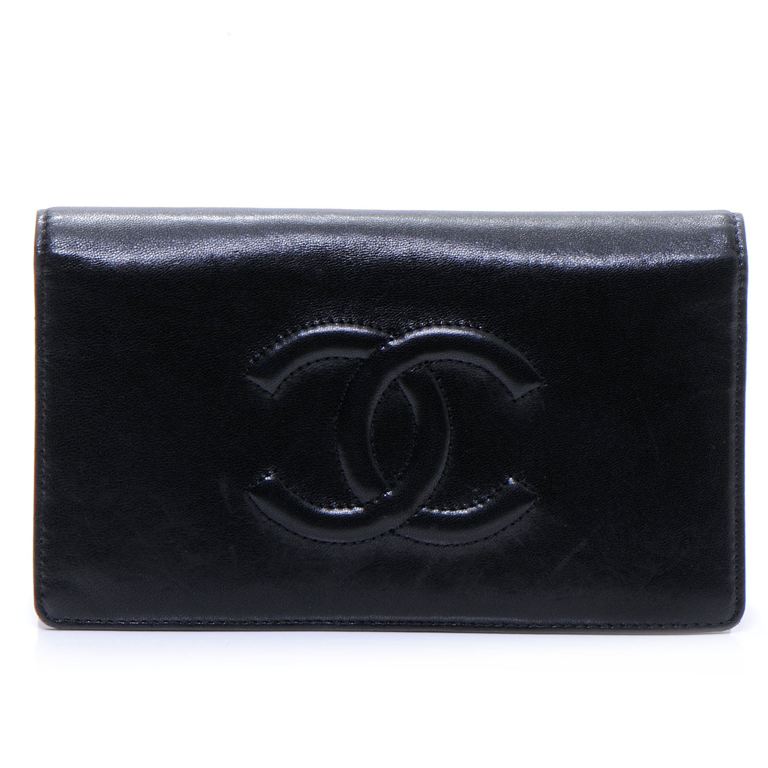 Chanel Lambskin CC Yen Wallet Black 1 of 8