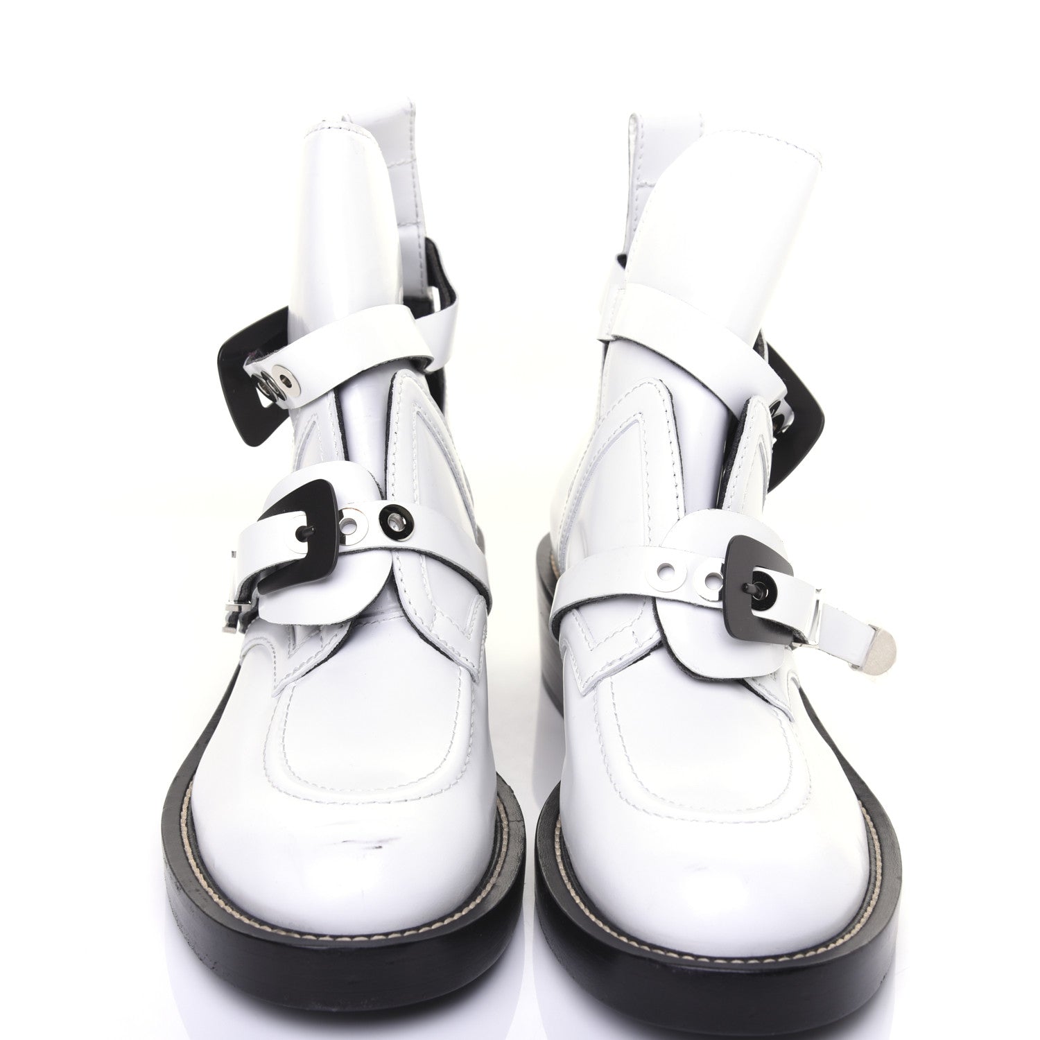 Balenciaga Brushed Calfskin Ceinture Ankle Boots 42 White 5 of 12