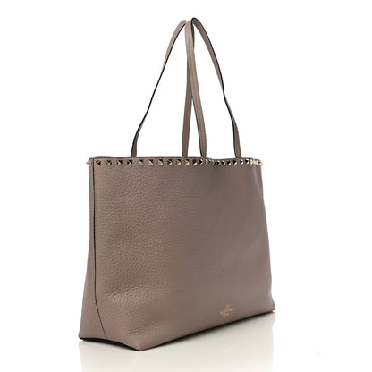 Valentino Garavani Grained Calfskin Rockstud Shoulder Tote Poudre 3 of 10