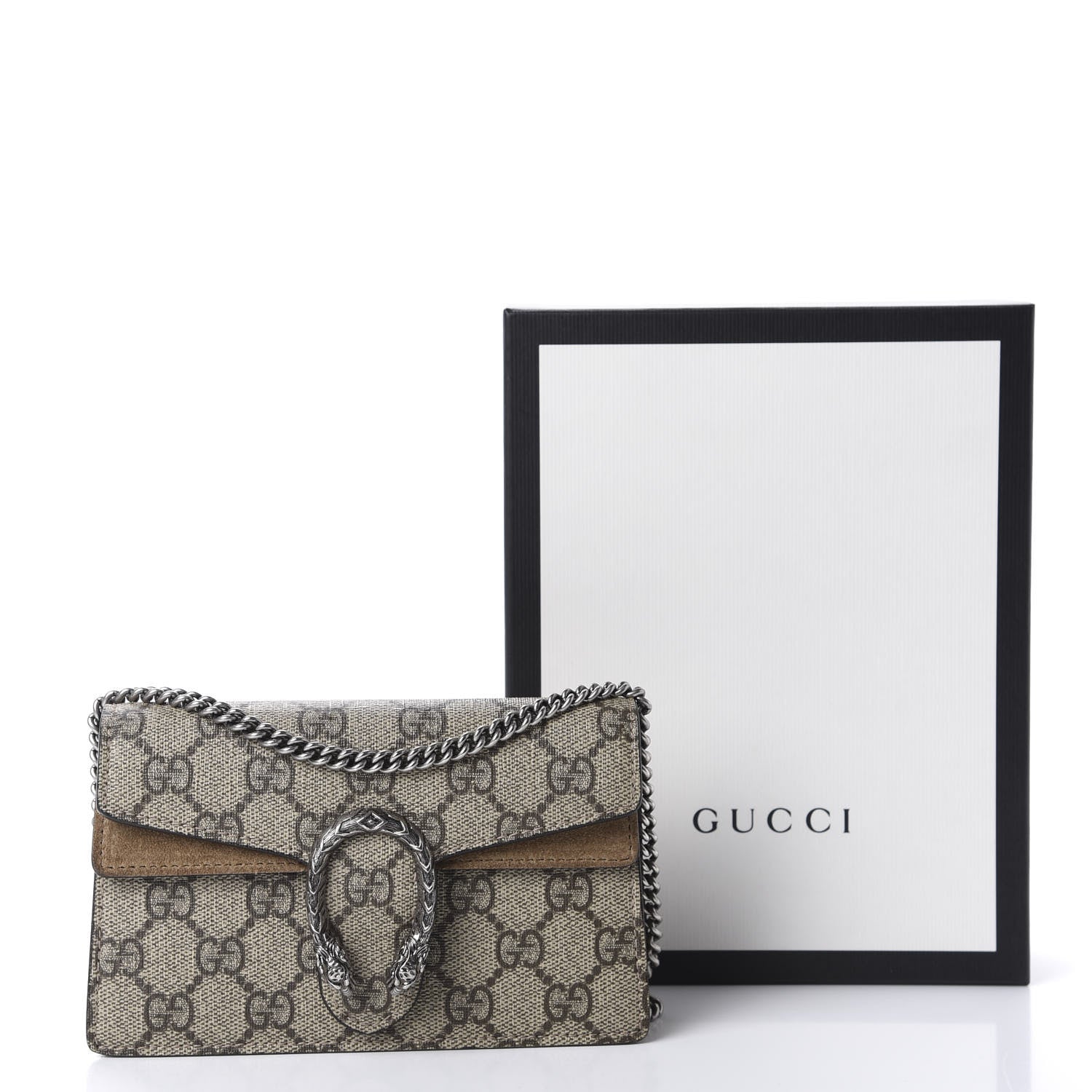Gucci GG Supreme Monogram Super Mini Dionysus Shoulder Bag Taupe 9 of 9