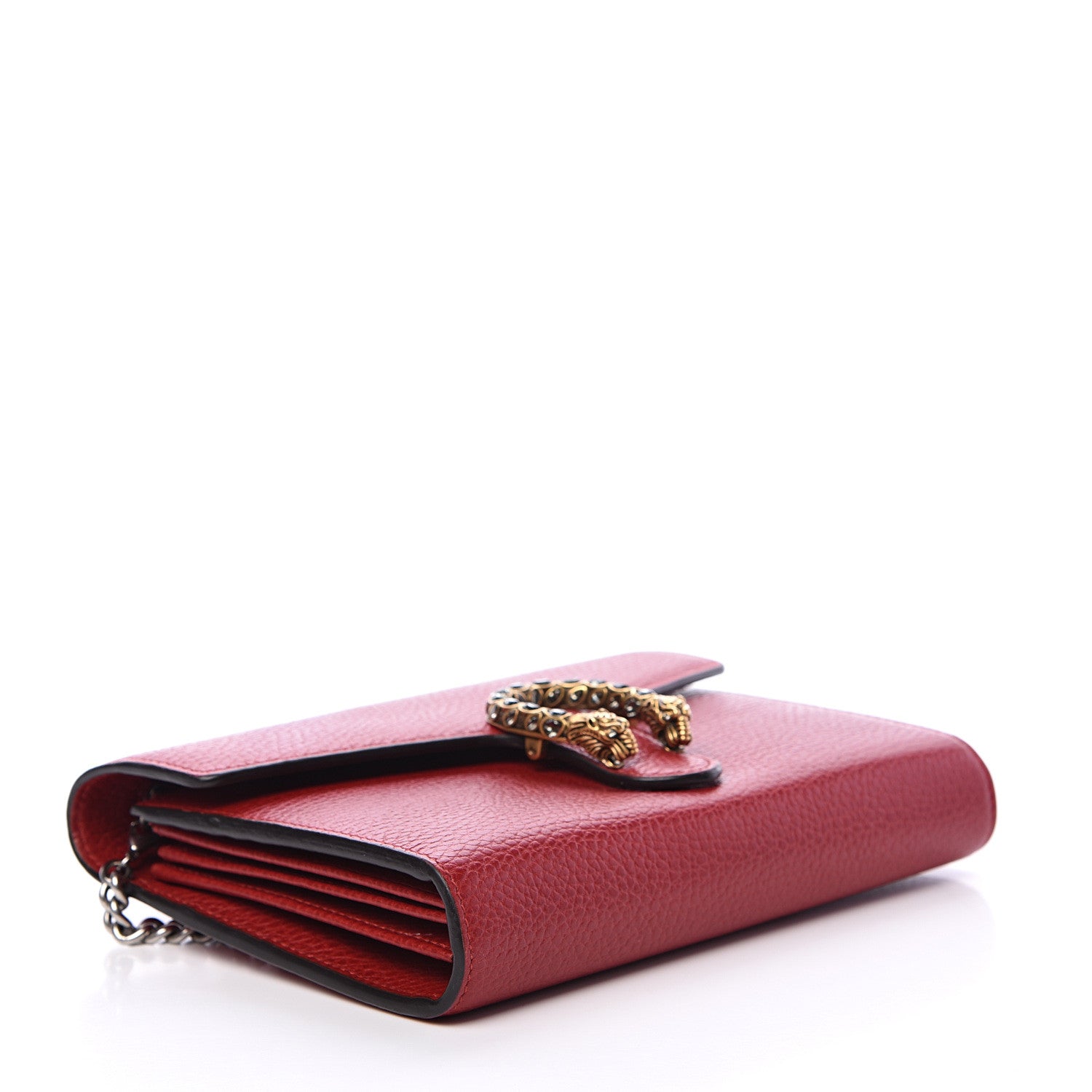 Gucci Calfskin Mini Dionysus Chain Wallet Hibiscus Red 3 of 12