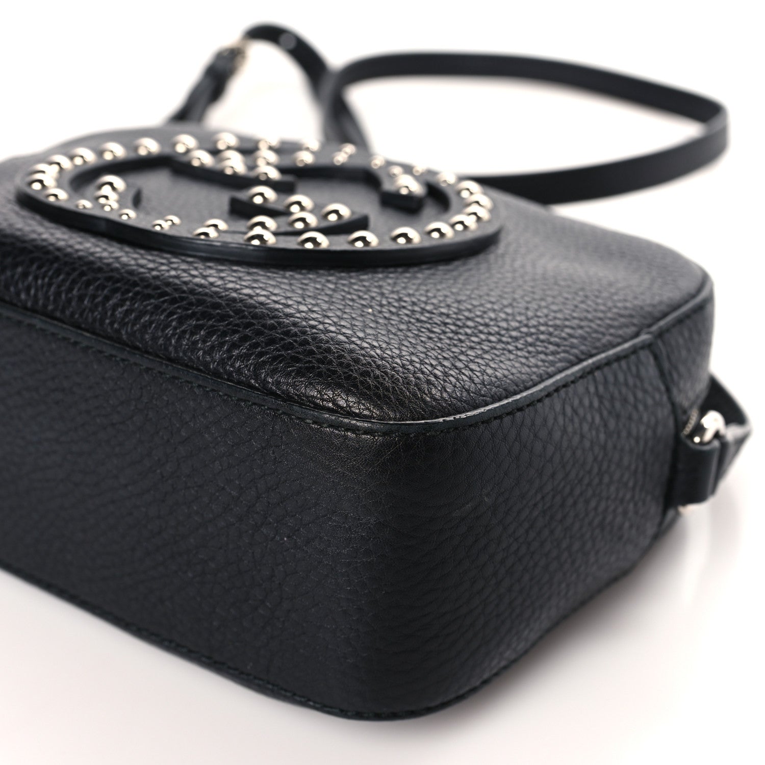 Gucci Pebbled Calfskin Studded Small Soho Disco Bag Black 9 of 10