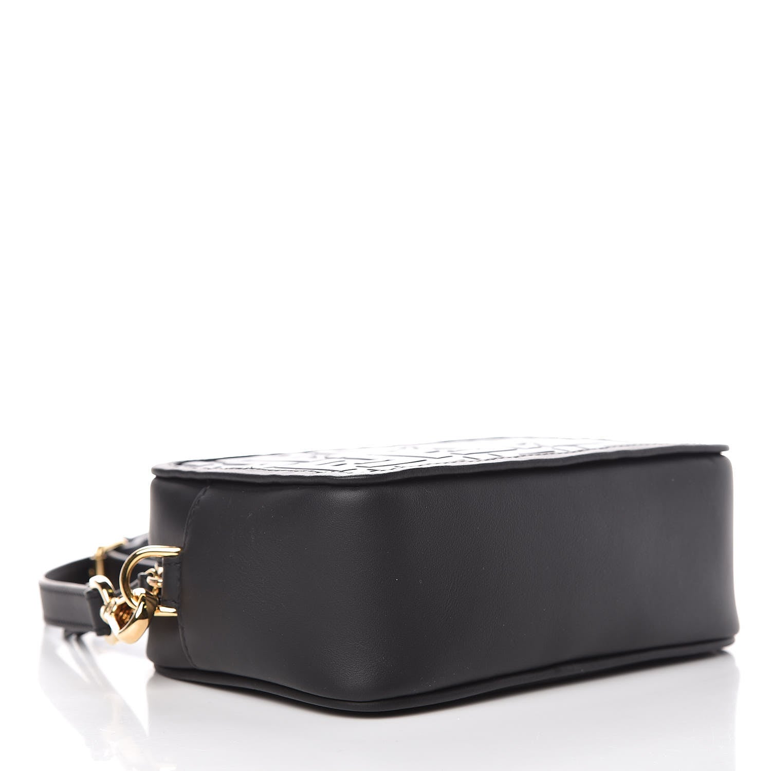 Fendi Vitello Century FF 1974 Embossed Mini Camera Case Black 4 of 10