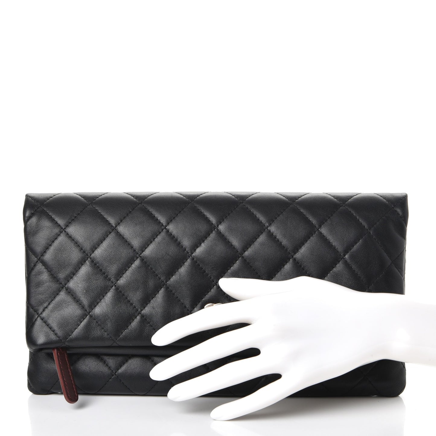 Lambskin Quilted CC Beauty Clutch Black