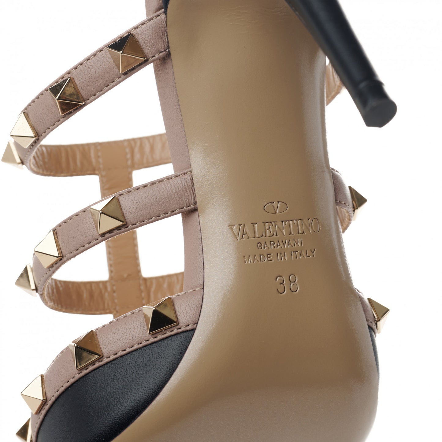 Nappa Rockstud 90mm Cage Mules 38 Black Poudre