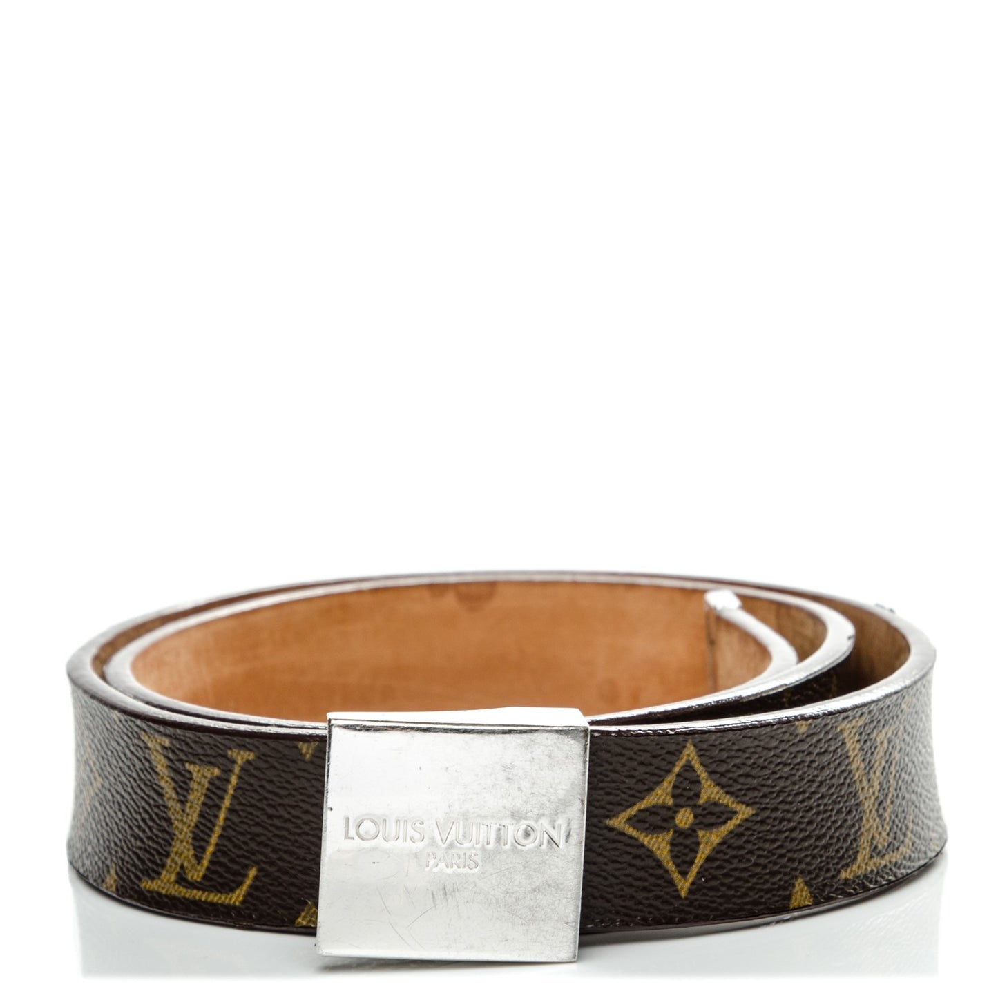 Monogram Ceinture Belt Silver Buckle 80 32