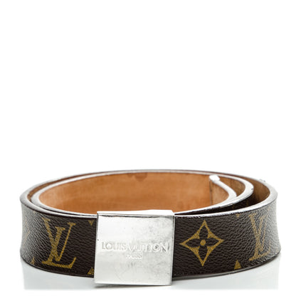 Louis Vuitton Monogram Ceinture Belt Silver Buckle 80 32 1 of 9