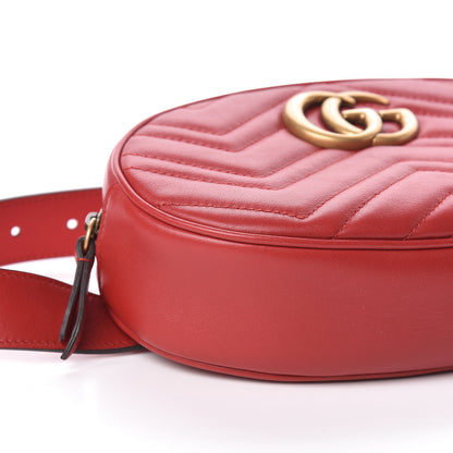 Gucci Calfskin Matelasse GG Marmont Belt Bag 85 34 Hibiscus Red 8 of 10