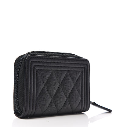 Chanel Caviar Quilted Boy Zip Around Coin Purse Wallet 2 of 6