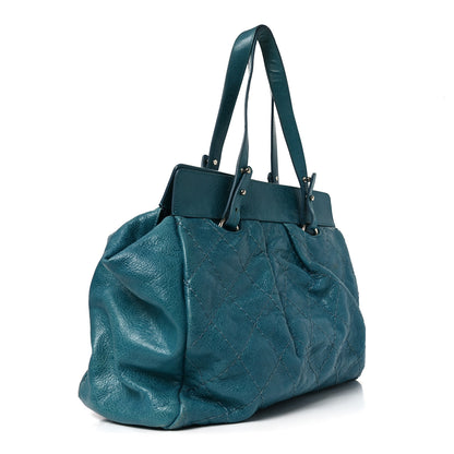 Chanel Glazed Calfskin Large On The Road Large Frame Tote Blue 3 of 11