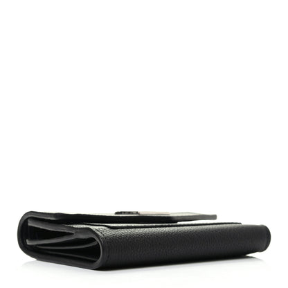 Louis Vuitton Soft Calfskin My Lockme Compact Wallet Black 4 of 8
