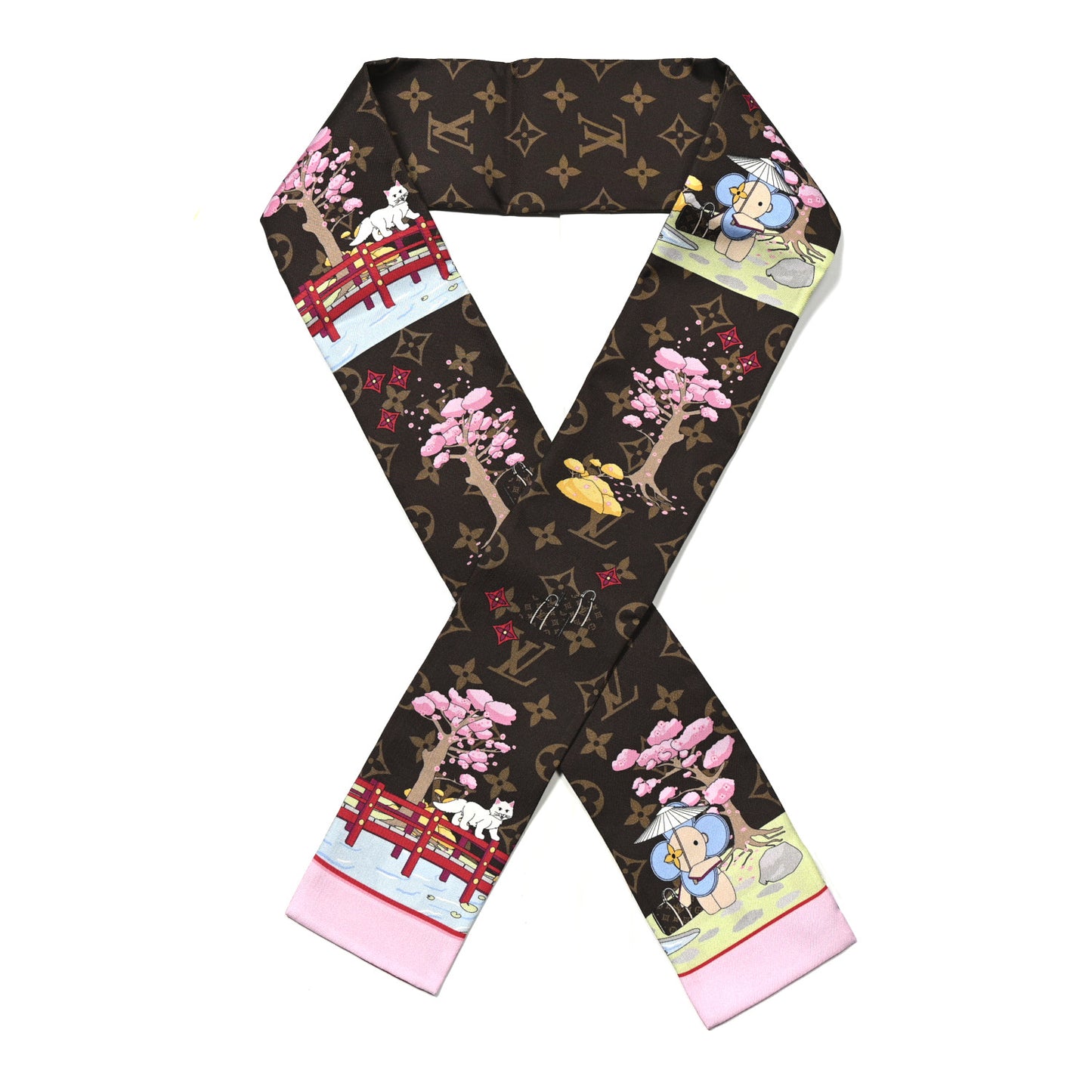 Silk Monogram 2021 Christmas Animation Japanese Garden Bandeau Marron