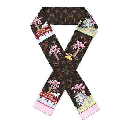 Louis Vuitton Silk Monogram 2021 Christmas Animation Japanese Garden Bandeau Marron 1 of 4